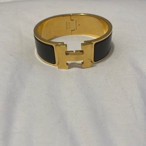 Hermes Black Clic Clac H Bracelet